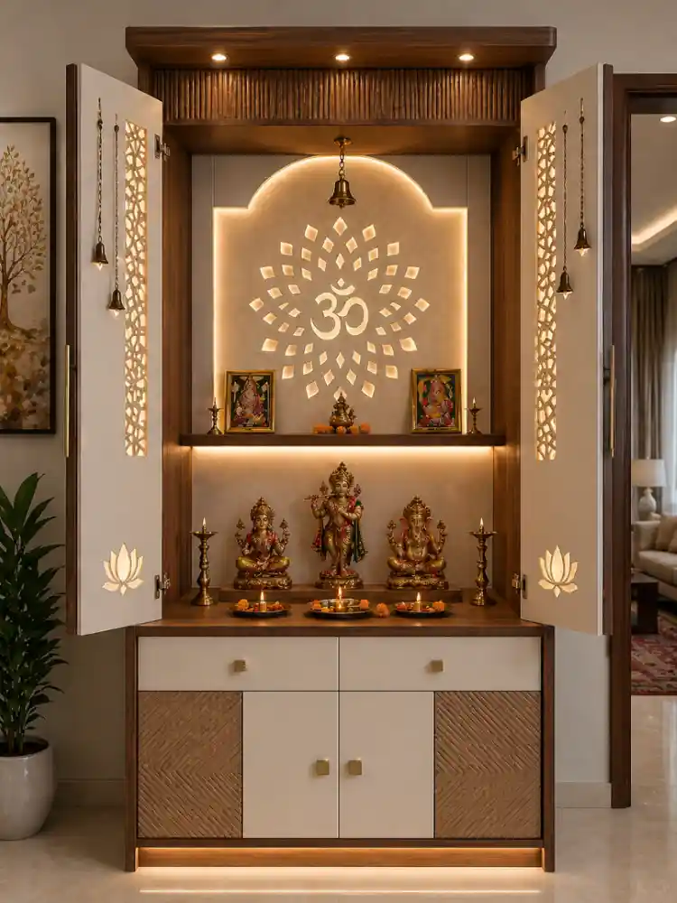 Custom wooden temple unit